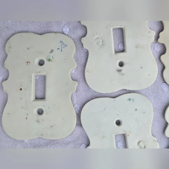 VTG Set of 5 Arnart Japan Porcelain Floral Light Switch Covers | Gold Gilt S7310 - Picture 11 of 14